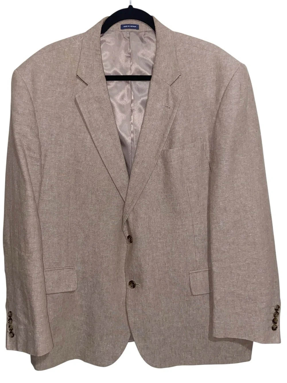 Stafford Blazer Jacket Mens 48 R Signature Linen Blend Classic Fit Sports Coat